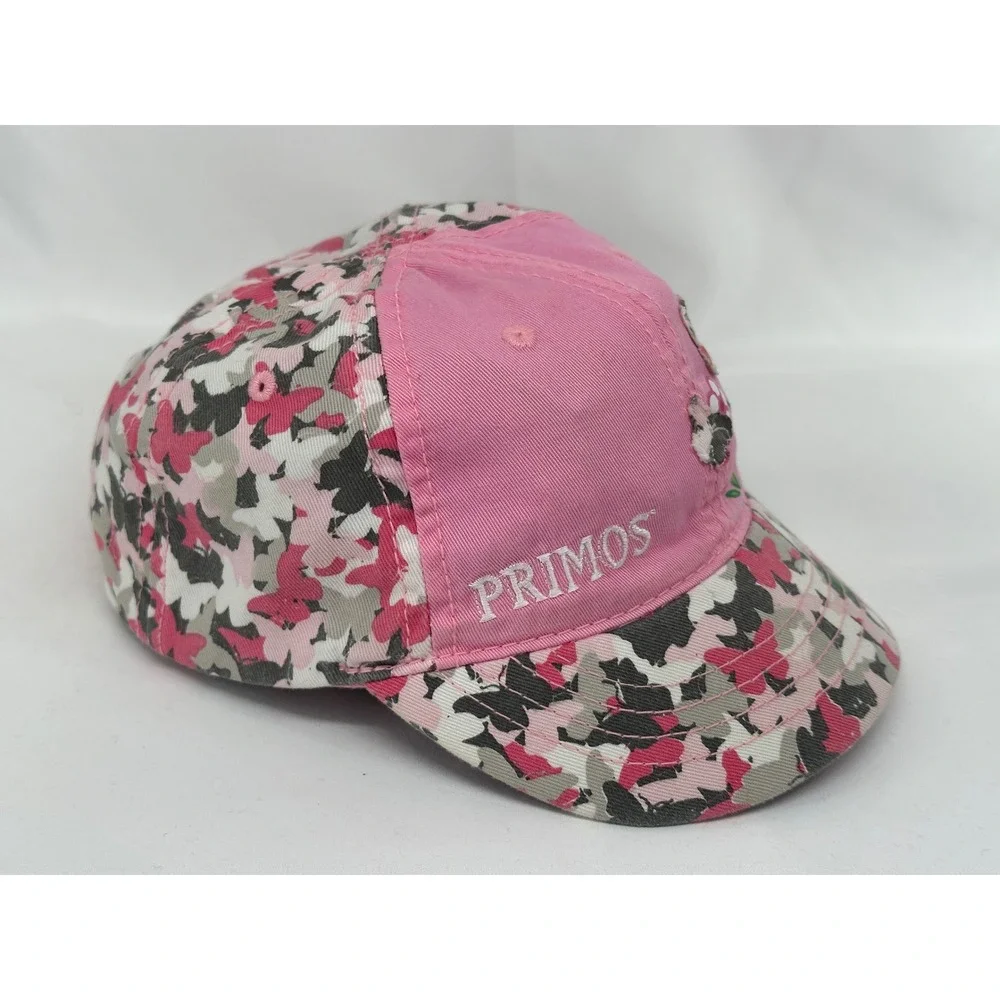 Primos Butterfly Camo Baseball Cap Kids One Size Pink Hunting Floral Embroidery